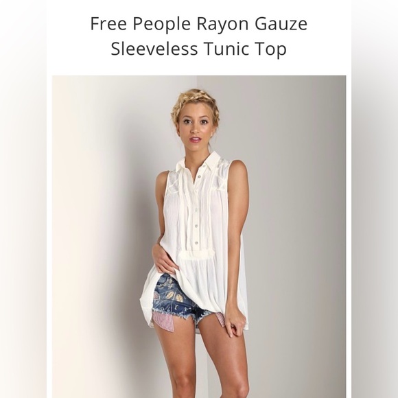 Free People Tops - Free People Sleeveless Long Sheer Tunic Top. White. Size: XL